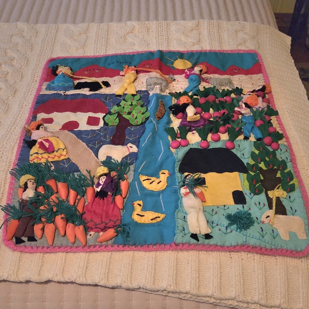 Colorful Handmade Fiber Art Wall Hanging